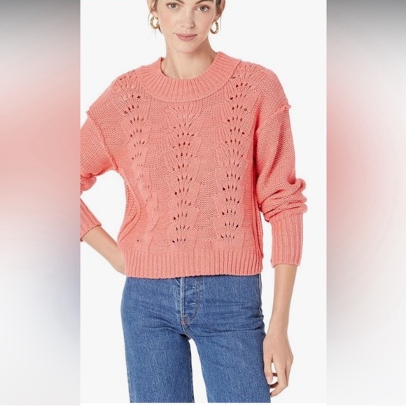 Free People Coral Cropped Sweater- NWT- XS - Picture 12 of 15